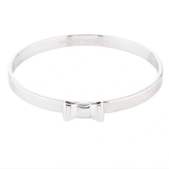 GUC - Kate Spade New York Take A Bow Silver Bangle - Picture 1 of 10